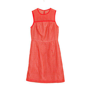 Shoshanna Neon Coral Lace Glenda Dress